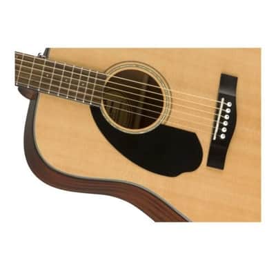 Fender Left-Handed Acoustic Guitar, CD-60S, with 2-Year Warranty, Dreadnought Classic Design with Rounded Walnut Fingerboard and Phosphor Bronze Strings, Glossed Natural Finish, Mahogany Construction image 5