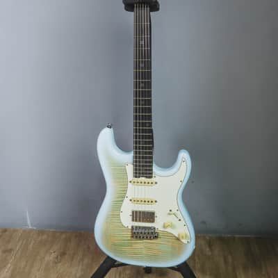 2023 Schecter USA Custom Shop Nick Johnston Traditional HSS “Wembley” Flame Top Nitro - Atomic Ice image 16