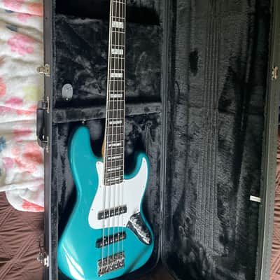 Fender American Elite Jazz Bass V 2016 - 2019 - Ocean Turquoise image 1