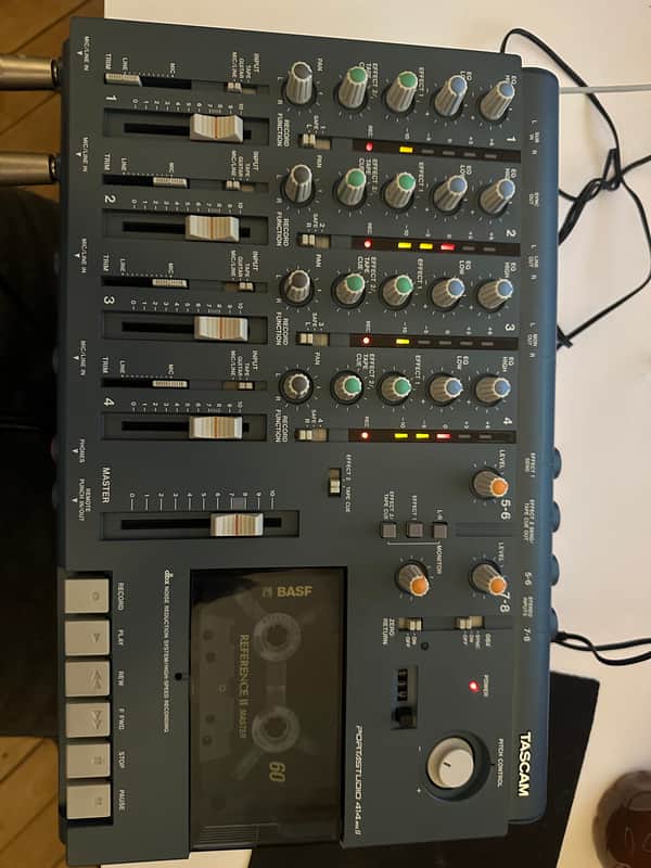 TASCAM Portastudio 414 MKII 4-Track Cassette Recorder 1990s - Blue image 1