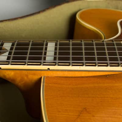 Epiphone Zephyr Deluxe Regent Arch Top Hollow Body Electric Guitar (1950), ser. #85369, original brown hard shell case. image 13