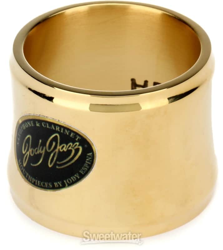 JodyJazz HRB1 Power Ring Ligature with Cap for Hard Rubber Baritone Saxophone Mouthpiece - Gold (JJBSRPRGCapd1) image 1