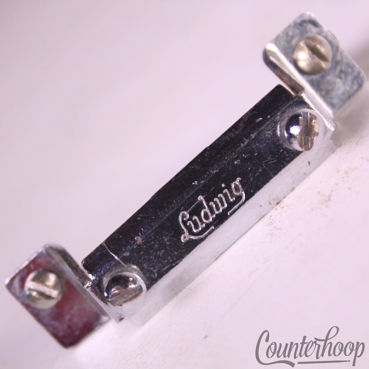 Ludwig Snare Drum Butt Plate Script P32 Chrome Vintage60s Supra/Acro/JazzFest US — main photograph