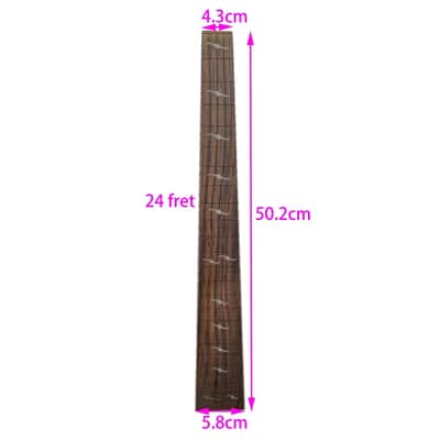 24 Frets Folk Acoustic Guitar Neck Rosewood Fingerboard Fretboard Wood Color image 4