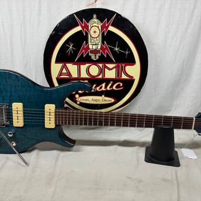 Michael Rowan Custom Guitars Journeyman Twin P90s Guitar - Trans Turquoise image 1