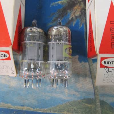 Pr NOS Raytheon 12AU7A/ECC82 Vintage Tubes, New 1970s, Ex Sound, Japan 1970s image 2