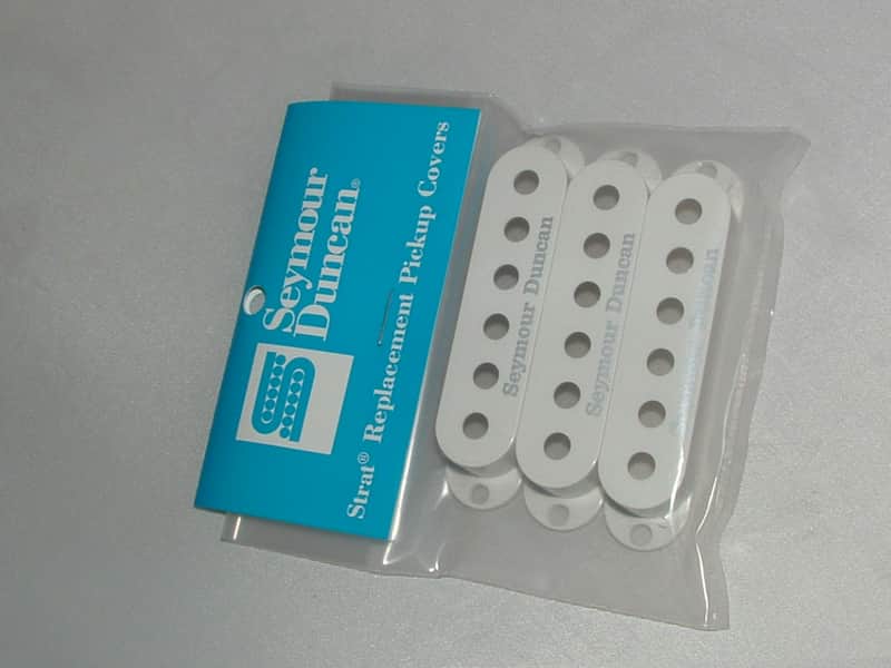 Seymour Duncan S-Covers Strat Pickup Covers (White) with Logo  Set of (3)  New image 1