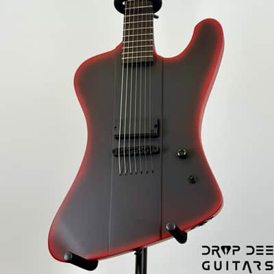 ESP LTD Phoenix-7 Baritone Black Metal 7-String Electric Guitar - Black Red Burst Satin image 4