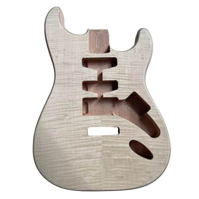 SSH Veneer Tiger Maple Top Guitar Strat Style Mahogany Body image 1