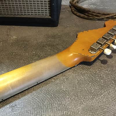 USA Relic Strat Style Electric Guitar Metallic Blue Nitro by Nate's Relic Guitars image 11
