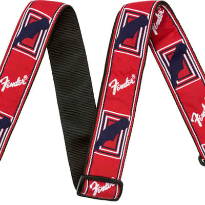 Fender 2" Guitar Strap, with Monogram, Red, White & Blue 099-0682-000 image 1