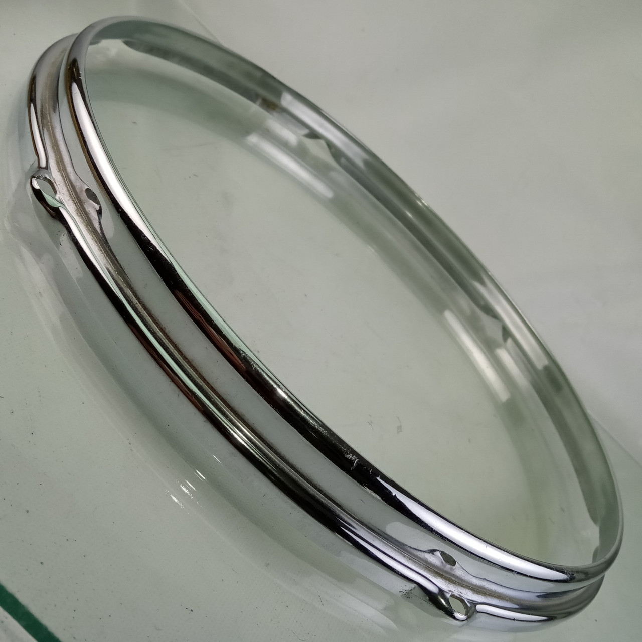 Slingerland 14" 6-Lug Chrome-BRASS Stick-Saver Snare Drum/Floor Tom COB Rim/Hoop — main photograph