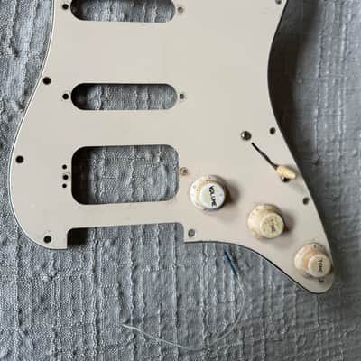 Fender Stratocaster Vintage 1970s Pickguard HSS w/70s pots 1970s - White image 1