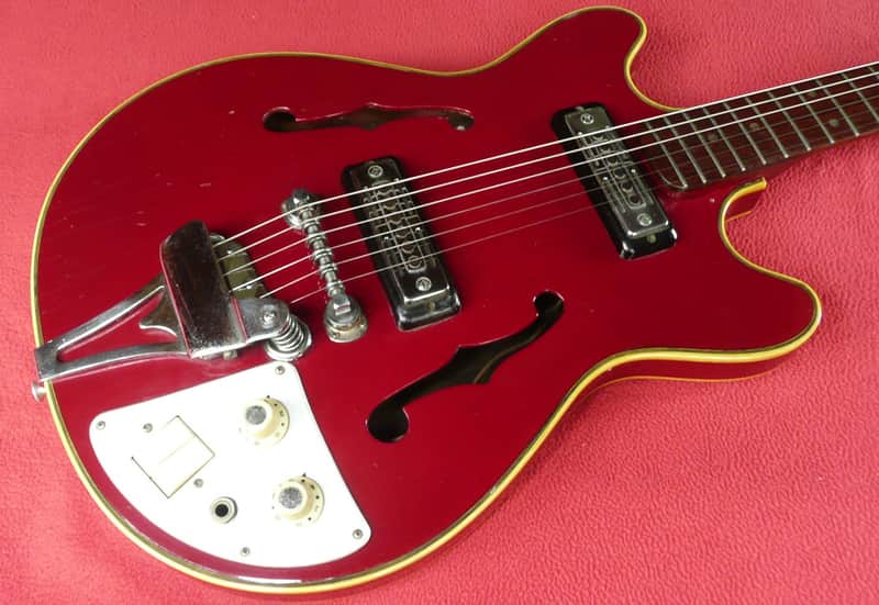 Teisco EP-2L Hollow Body Electric Guitar Japan Vintage 1960's Red image 1