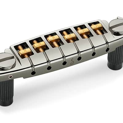 Schaller Germany Signum Wraparound Locking Bridge, RUTHENIUM w/Brass Saddles