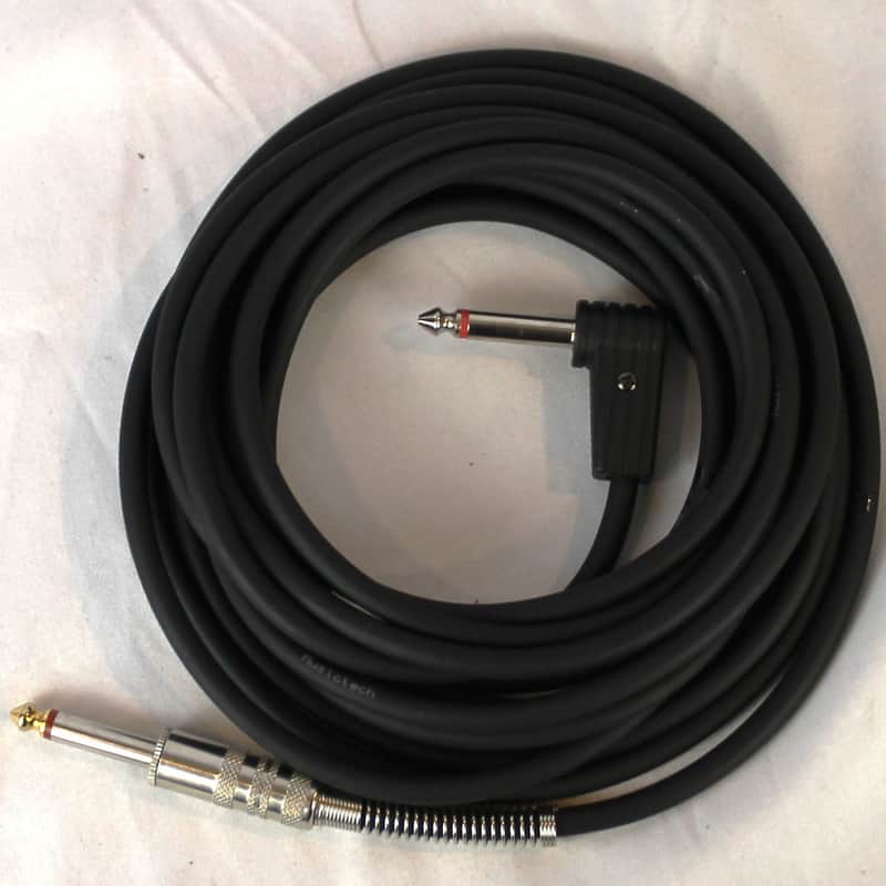 Musictech Instrument Cable Mono 1/4" Male to Curved Mono 1/4" Male image 1