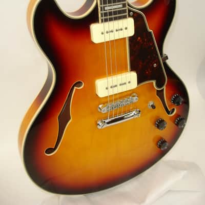 D'Angelico DAPDCVSBCSCB9EX Premier DC Boardwalk (P90s) Semi-Hollow Electric Guitar, Vintage Sunburst (Guitar Center Exclusive) image 2
