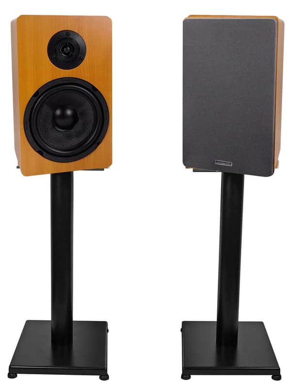 Pair Rockville RockShelf 64C Classic 6.5" Home Bookshelf Speakers w/21" Stands image 1