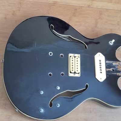 Oscar Schmidt OE-30 Semi Hollow Loaded Body Black - Black image 2
