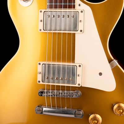 Pre-Owned 2015 Gibson Custom Shop CS7 50's Style Les Paul Standard VOS Gold Top With OHSC image 4