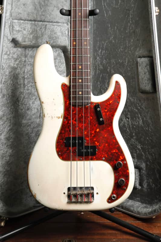 Fender 1963 Precision Bass Olympic White Vintage Pre-Owned image 1