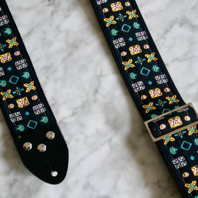 Vintage 70s Indigo 'Woodstock' Guitar Strap Replica image 2