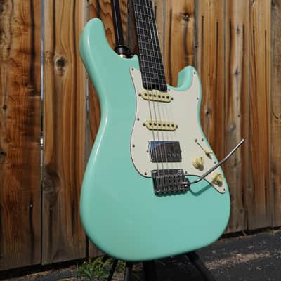 Schecter USA CUSTOM SHOP - Atomic Green Nick Johnston HSS 6-String Electric Guitar w/ Black Tweed Case (2023) image 6