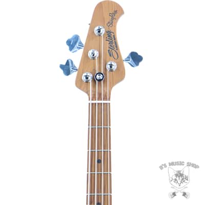 Sterling by Music Man StingRay RAY34 Flame Maple in Neptune Blue w/Gig Bag image 5