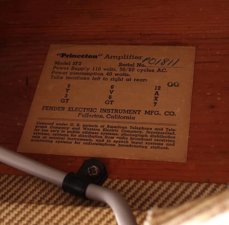 Fender Princeton 5F2 Narrow Panel 4-Watt 1x8" Guitar Combo 1956 - 1957 image 3