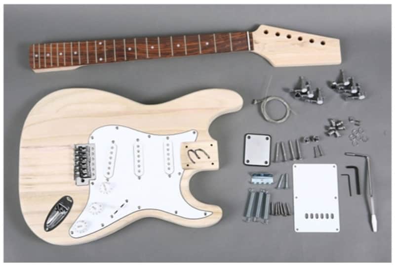 Strat Style Electric Guitar DIY Kit – Build Your Own S-Style Guitar – Unfinished image 1