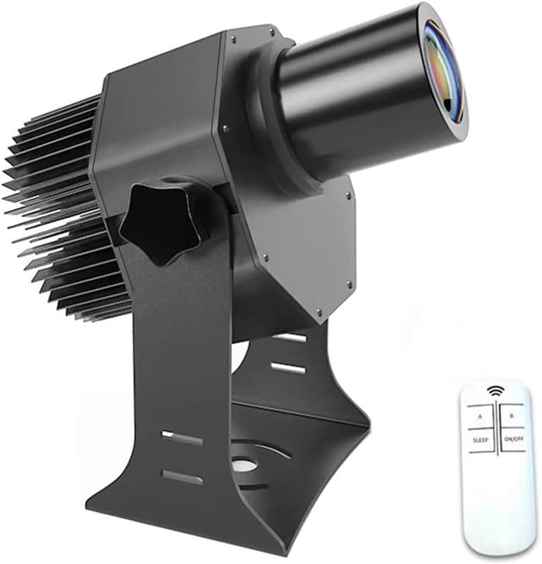 35W LED Logo GOBO Projector Ip67 Waterproof DJ Effect Light Including Free Custom Glass GOBO to Project Image for Hotel Company Store Wedding Advertising Indoor and Outdoor Use (35W) image 1