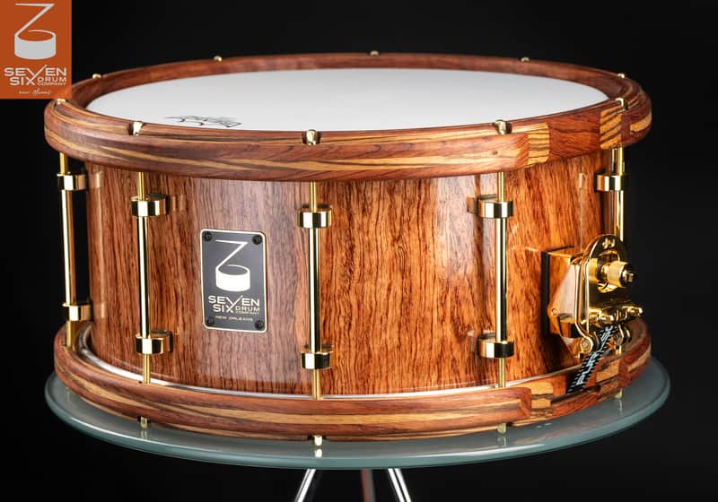 Seven Six Drum Company 7x14 Bubinga Art #3 Custom Snare Drum image 1