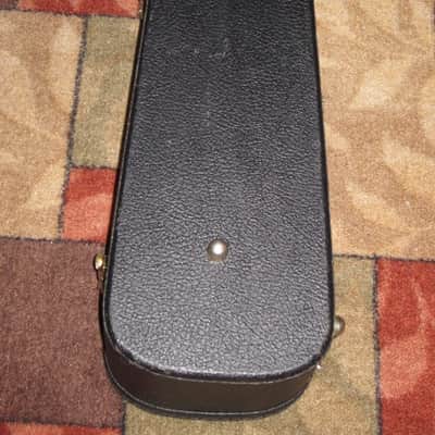 used genuine Gibson Dreadnought Hardshell Case from 2000s - Black Tolex Exterior, Wood Construction, Blue Plush Padded Interior, Gold Colored Hardware, lid has Gibson Acoustic Logo, fits square / round shoulder & cutaway dreadnought (NO guitar included) image 14