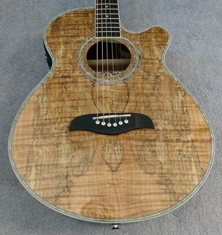 Oscar Schmidt OG10CE-SM Concert Cutaway w/ Electronics Spalted Maple image 1