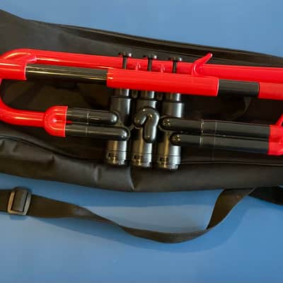 pBone Music pTrumpet Plastic Student Trumpet 2.0 - Red w/ Fabric Carrying Bag image 2