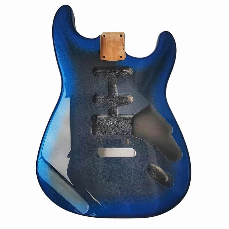 Blue Burst Alder Wood Strat Style Electric Guitar Body DIY Project image 1