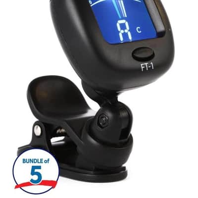 Fender FT-1 Pro Chromatic Clip-on Headstock Tuner 5-pack image 2