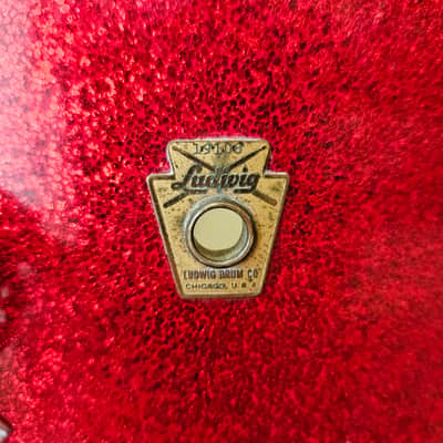 Ludwig Super Classic 22-16-13" 3-ply Drum Kit in Red Sparkle - Keystone Badge 1964 image 3