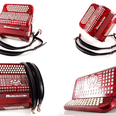 Custom Made Mengascini Accordion with Implanted Cassette Stereo Player System&Accessories~Fake Play~ image 8