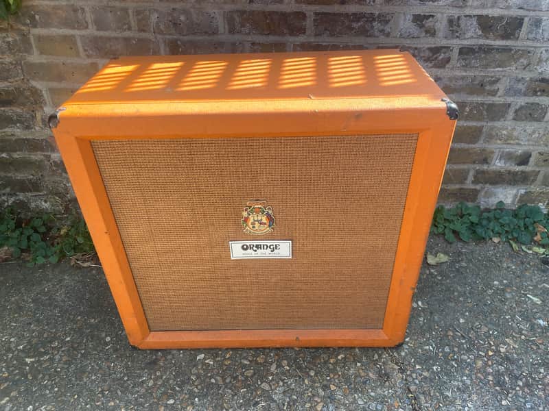Vintage 1970 1971 Orange 4x12 speaker for amp cabinet empty plywood back very good condition for OR100 120 etc image 1