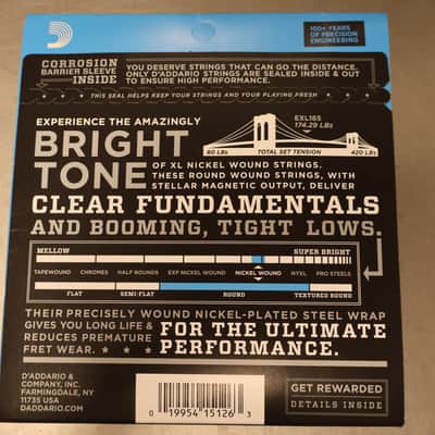 D'addario EXL-165 Reg Light Top - Med BTM Bass Strings image 2