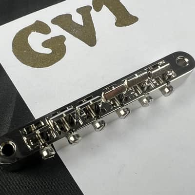Faber Abr-1 Bridge For Gibson® ABR-1, Gloss Nickel, Brass saddles nickel plated image 2