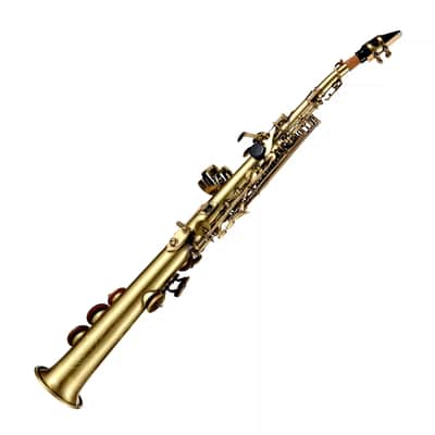 Professional Straight Soprano Saxophone in Bb with Nickel Plating and Full Accessory Kit image 5