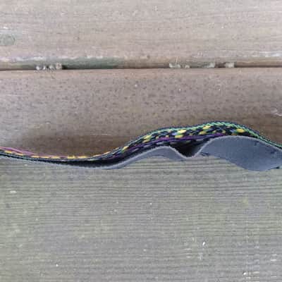 Vintage 1960's Bobby Lee Banjo Strap! Cool Purple/Green Pattern, Metal Buckle! Original Case Candy! Bild 6