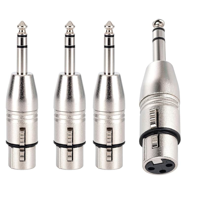4-Pack Xlr Female To 1/4" Trs Adapter, Balanced Female Xlr To Quarter Inch 6.35Mm Male Adapters image 1