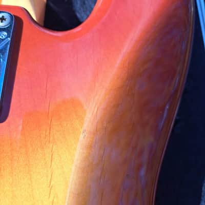 All Original Vintage Fullerton Era 4-bolt 1983 / 1984 Fender American Standard Jazz Bass, Dan Smith, AVRI, Sienna Burst Ash, OHSC image 13