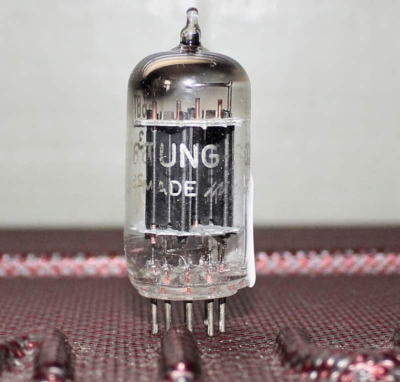 TUNG SOL JTL 5687 E182CC BLACK PLATE D GETTER COPPER GRID POST TEST NOS VINTAGE 1956 image 1