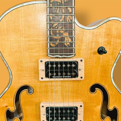 Blueberry Handmade Hollow Body Electric Guitar Rapunzel Motif image 13