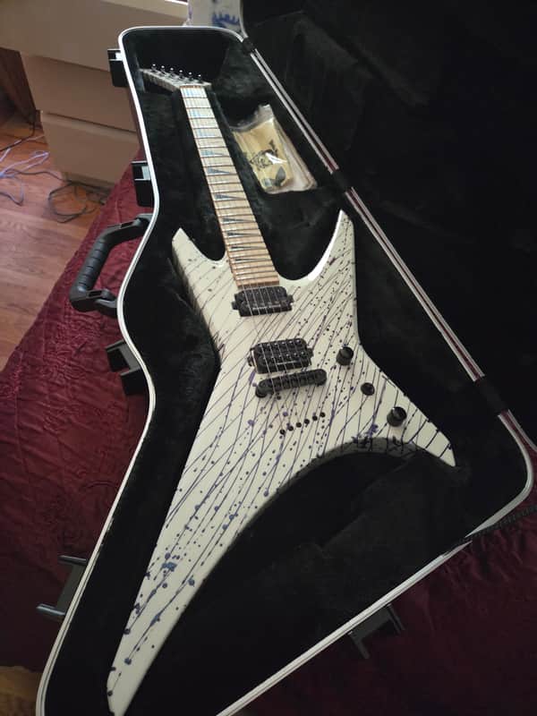 Jackson Custom Shop Warrior 2025 - Limited White Blue Blood Splatter W/COA image 1