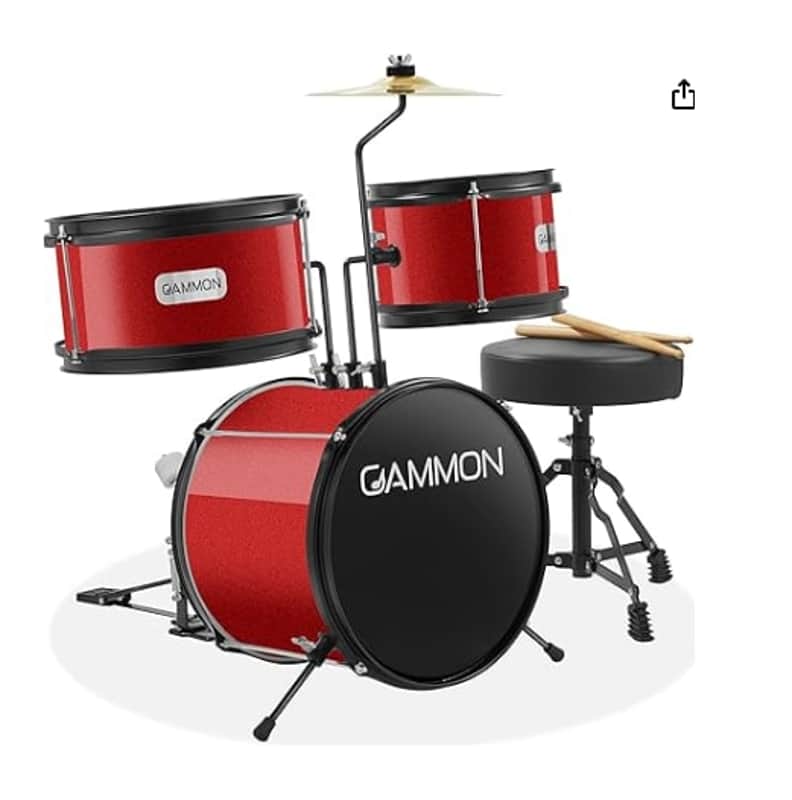 🎸3 Piece Junior Size Acoustic Drum Kit with Snare, Cymbal, and Throne🎸 image 1